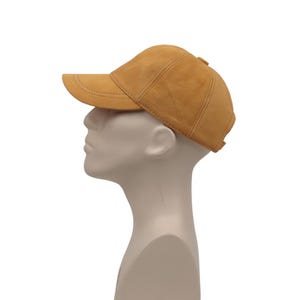 Brown Suede Baseball Cap: Adjustable Leather Unisex Hat