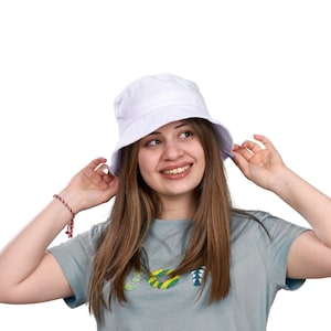 White Cotton Bucket Hat: Stylish Summer Sun Hat