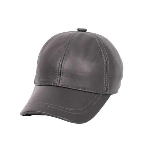 Grey Leather Baseball Cap,adjustable Leather Cap,leather Hat Grey Leather Baseball Cap,adjustable Leather Cap,leather Hat