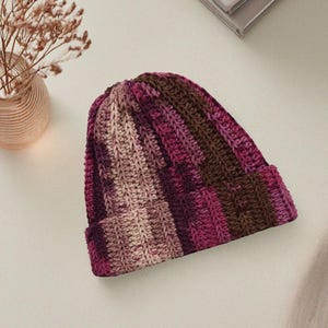 Hand Knit Beanie,Warm Caps,Multicolor Beanie, Boho Beanie,Cozy Chunky knit,Funky Beanie,Unisex Beanie,Winter Beanies,Fisherman Skull Cap,
