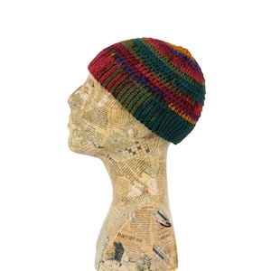 Handmade Crochet Beanie, Winter Beanie for Men & Women, Multicolor Unisex Knit Hat, Warm Winter Gift, Unique Boho Hat, Cozy Christmas Cap