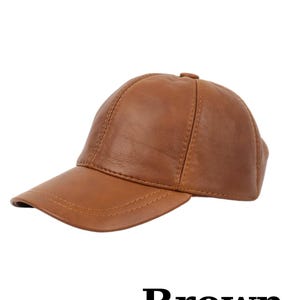Genuine Leather Baseball Cap: Adjustable Unisex Hat Brown