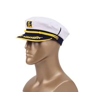 White Captain Hat,Captain Hat ,Gift For New Boat Owner,First Mate Hat,Skipper,Yacht -Sailor Bachelor Hat, Nautical Gift,Bride&#39;s captain hat