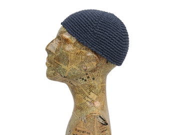 Handmade Cotton Kufi Prayer Cap: Traditional Muslim Taqiyah Hat