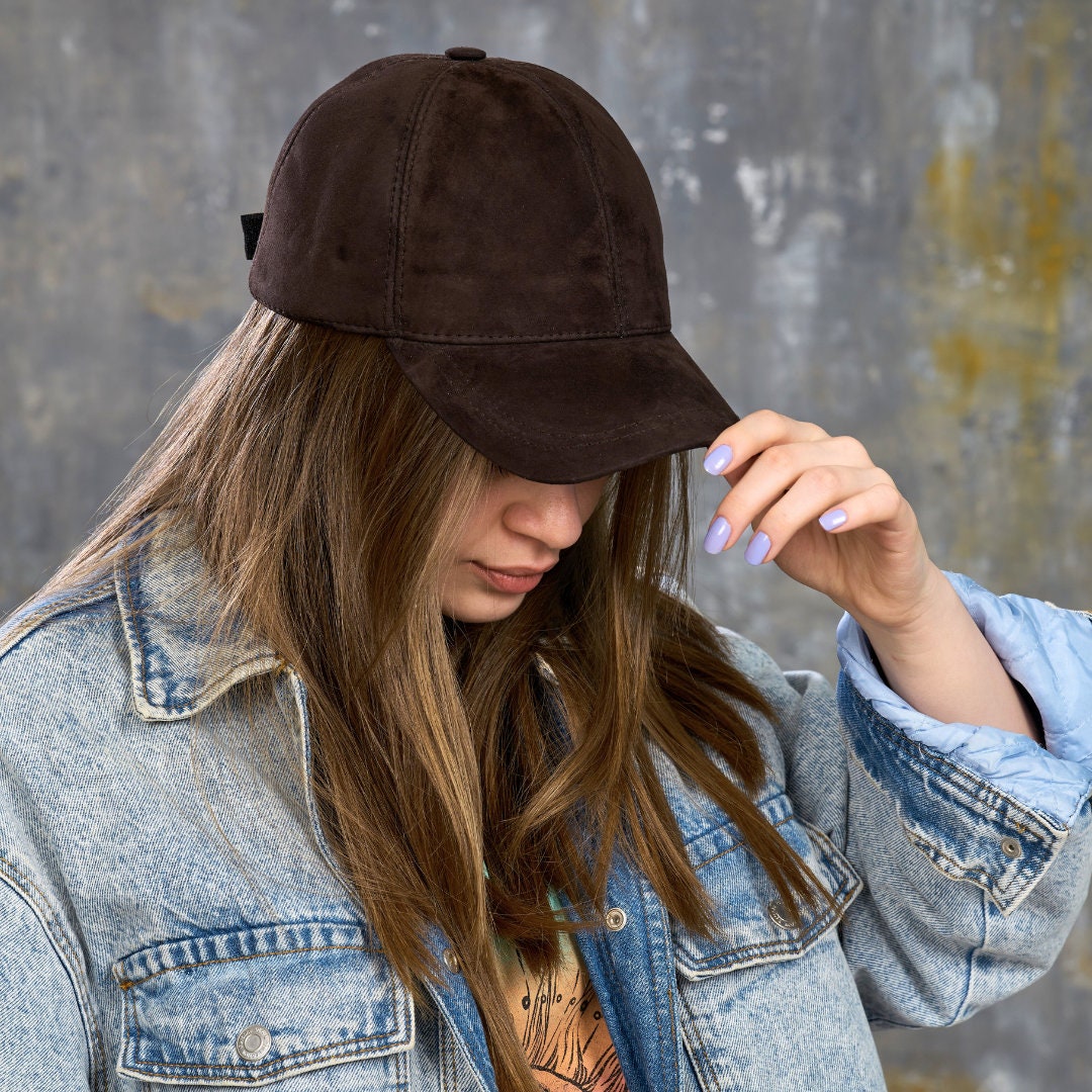 NWT Madewell Suede Baseball Hat Madewell Brown Suede Baseball Hat Adjustable Leather Band main image 4