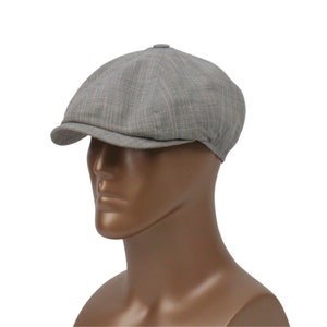 Casquette gavroche en lin d'été gris foncé, chapeau Bakerboy, chapeau Peaky Blinders, casquette plate irlandaise, chapeau Gatsby, chapeau Tommy Shelby, chapeau Ivy, cadeau fête des pères image 1