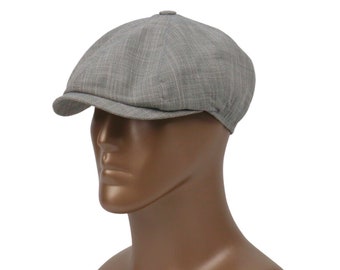 Gorra de vendedor de periódicos de lino de verano gris oscuro, sombrero Bakerboy, sombrero Peaky Blinders, gorra plana irlandesa, sombrero Gatsby, sombrero Tommy Shelby, sombrero de hiedra, regalo del Día del Padre