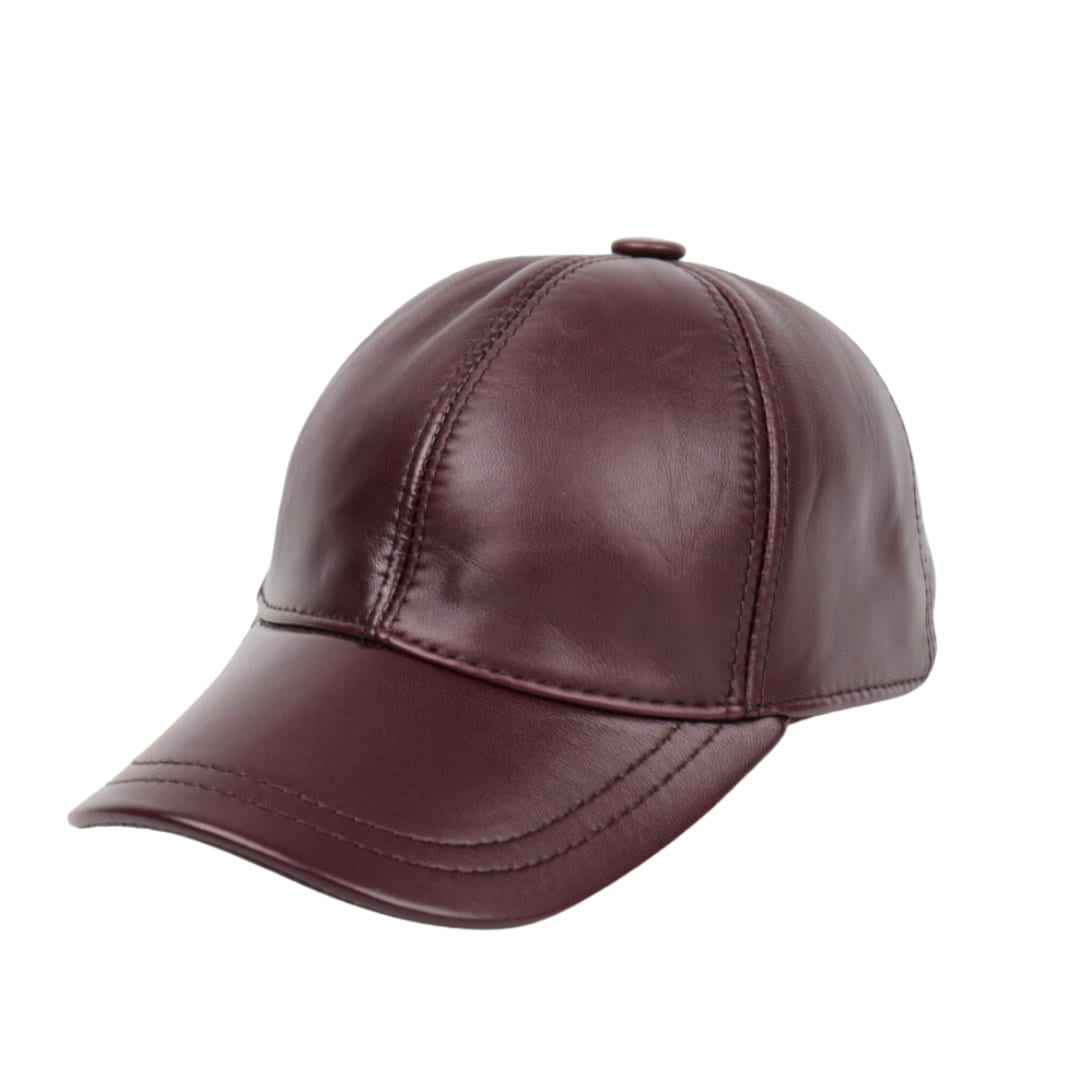 Burgundy Leather Baseball Cap: Unisex Adjustable Hat - Etsy