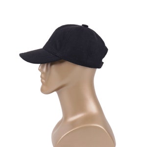 Black Wool Baseball Cap: Unisex Adjustable Winter Hat