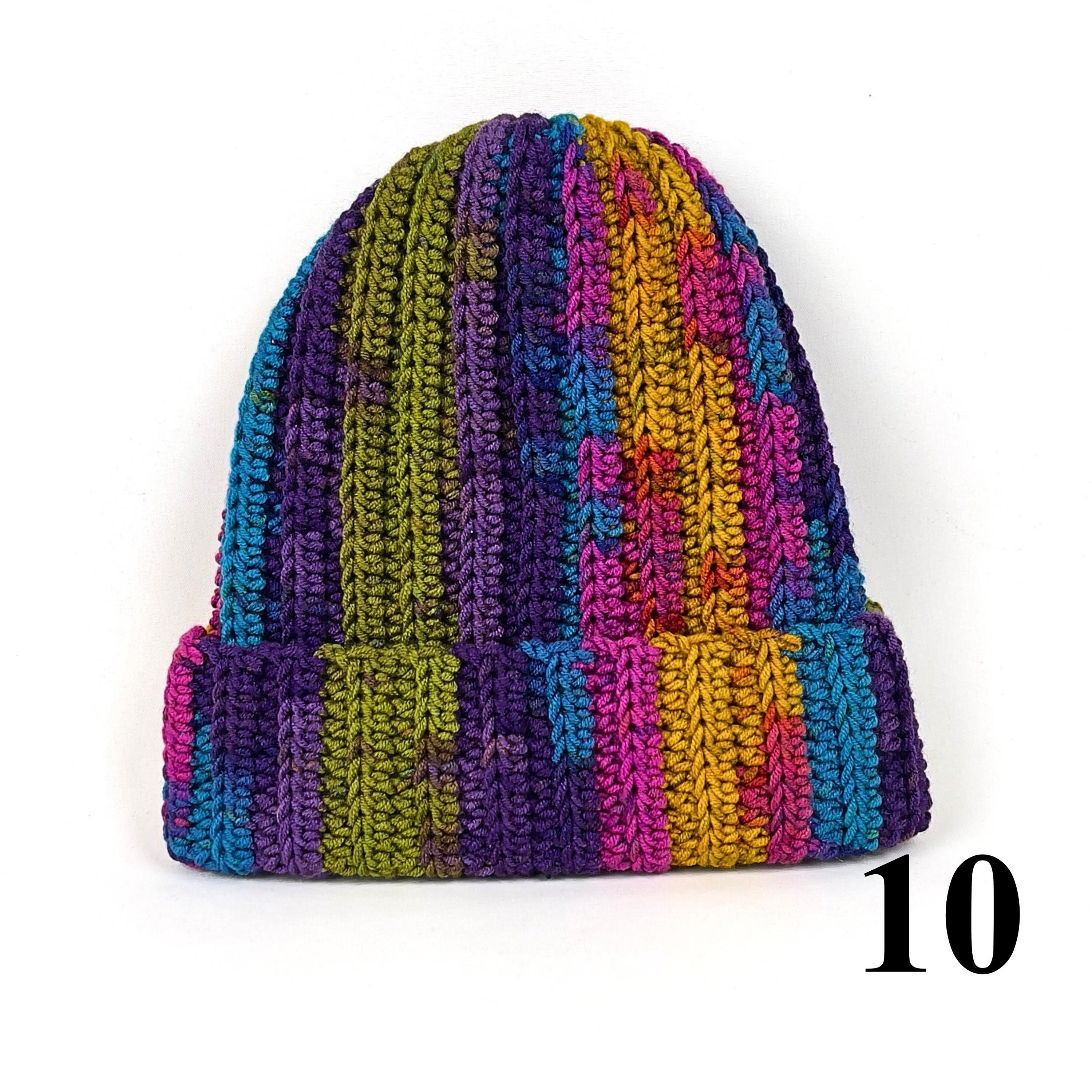Handmade Chunky Knit Beanie Multicolor Charcoal Gray Winter Fall Handcrafted Hat Hats are one of my favorite things to make during  main image 3
