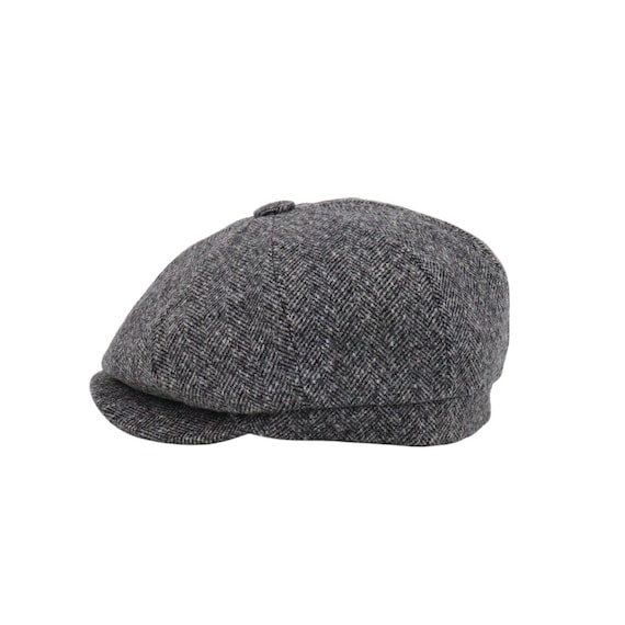 Light Gray Wool Newsboy Cap: Handmade Herringbone Gatsby Hat - Etsy