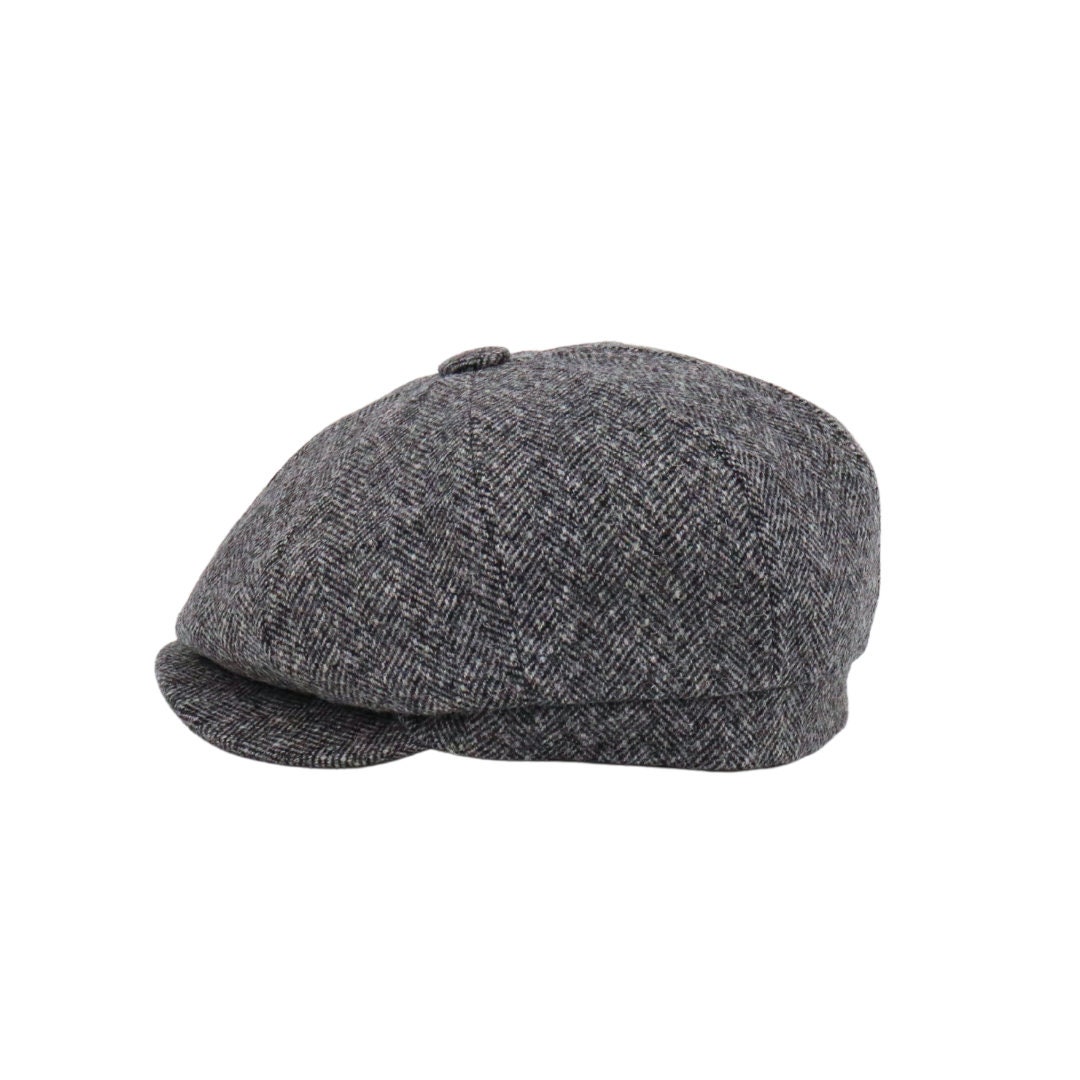 Light Gray Wool Newsboy Cap: Handmade Herringbone Gatsby Hat - Etsy