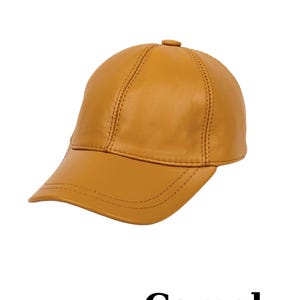 Genuine Leather Baseball Cap: Adjustable Unisex Hat Camel