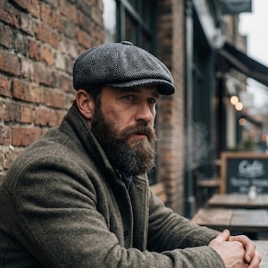 Peaky Blinders hats,Handmade Wool Newsboy Cap: Vintage Style Gatsby Hat