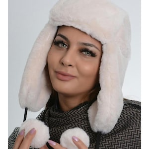 Faux Fur Bucket Hat: Plush Fuzzy Winter Hat.