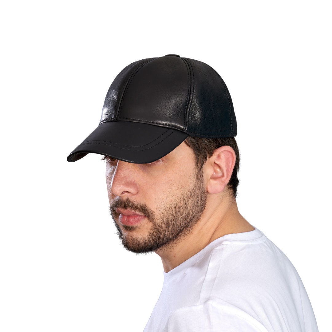 Unisex Leather Like Cap - Black