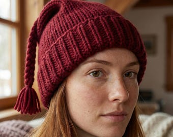 Gorro "Derrite el hielo", gorro noruego rojo tejido a mano, gorro de pescador escandinavo, gorro de invierno, No Kings