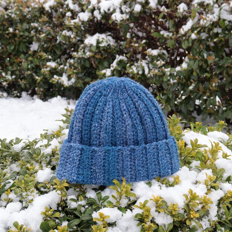 Hand Knit Multicolor Beanie: Chunky Crochet Boho Winter Cap image 6