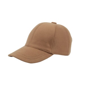 Light Brown Wool Baseball Cap: Adjustable Unisex Winter Hat