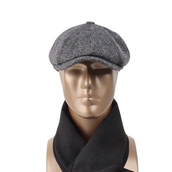 Dark Gray Newsboy Cap,Wool ,Gray Wool cap, Flat Cap,Peaky Blinders Hat,Baker Boy Man Hat, ,Gatsby Hat ,Gatsby ,Wool  Cap.valentine's day