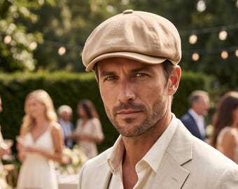Casquette gavroche en lin faite main : chapeau Gatsby le style vintage