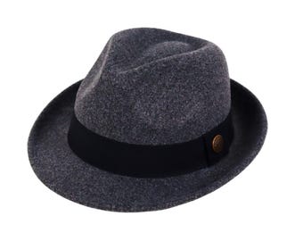 Vegan Felt Fedora Hat: Short Brim Rancher Style