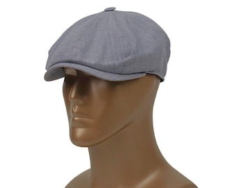 Gray Summer Linen Newsboy cap, Bakerboy hat,Peaky Blinders Hat,Irish flat cap,Gatsby Hat ,Tommy Shelby Hat,Ivy Hat ,Fathers Day Gift
