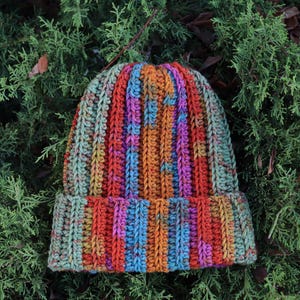 Hand Knit Beanie,Warm Caps,Multicolor Beanie, Boho Beanie,Cozy Chunky knit,Funky Beanie,Unisex Beanie,Winter Beanies,Fisherman Skull Cap,