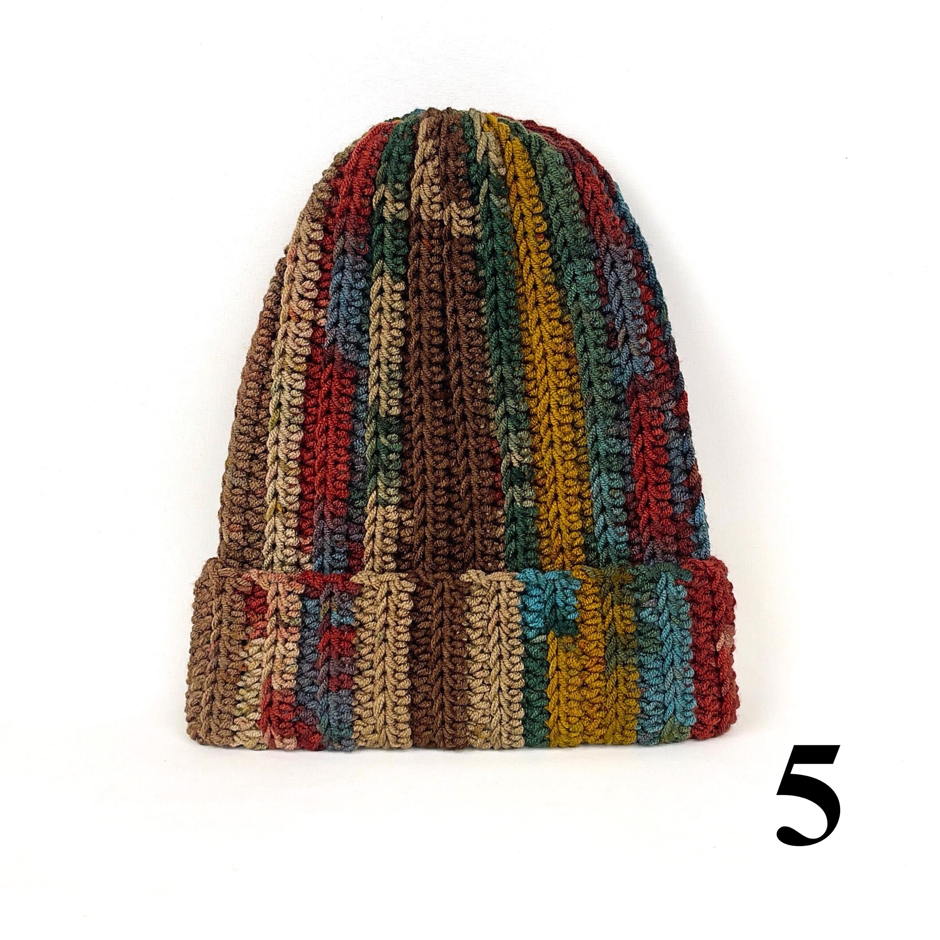 Created by Cyd Hand Crochet Beanie Hat Black Burgundy Rust Multi-Color Boho NEW Jesus customized beanie? Tutorial is available on my  main image 2