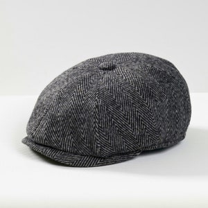 Dark Gray Newsboy Cap,Wool ,Gray Wool cap, Flat Cap,Peaky Blinders Hat,Baker Boy Man Hat, ,Gatsby Hat,Men Christmas Gift,Gatsby ,Wool  Cap