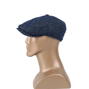 Blue Tweed Newsboy Cap,Wool ,Gray Wool cap, Flat Cap,Peaky Blinders Hat,Baker Boy Man Hat, ,Gatsby Hat,Men Christmas Gift,Gatsby ,Wool Cap