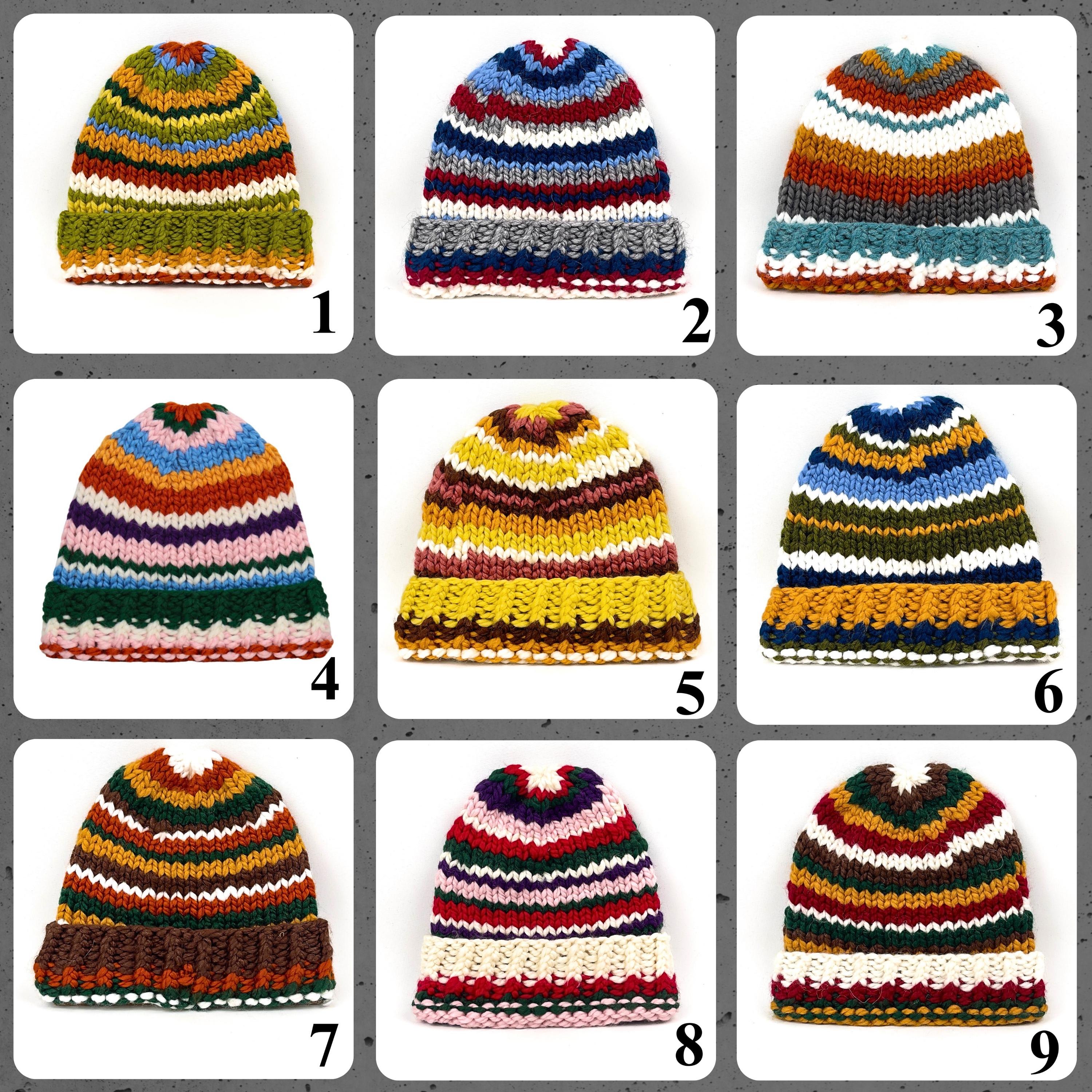 Handmade Crochet Multicolor Beanie: Chunky Knit Boho Winter 