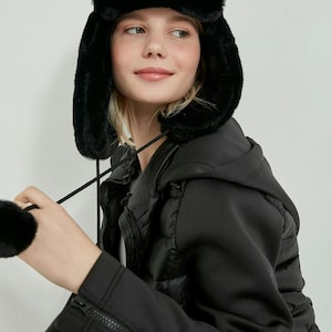 Aviator Hat,Trapper Hat,Bomber hat,Winter Hat,Fur Hat For Woman,Ultra Warm Hats, Wind Poof Warm Hat