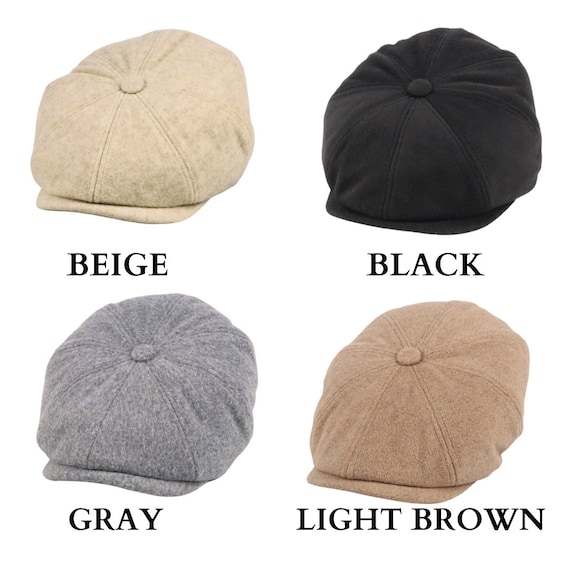 COMPLIT Wool Blend Multi Beige Newsboy Cap Womens 8 Panel Wool-Blend Newsboy-Cap Winter Cabbie Beret  main image 4