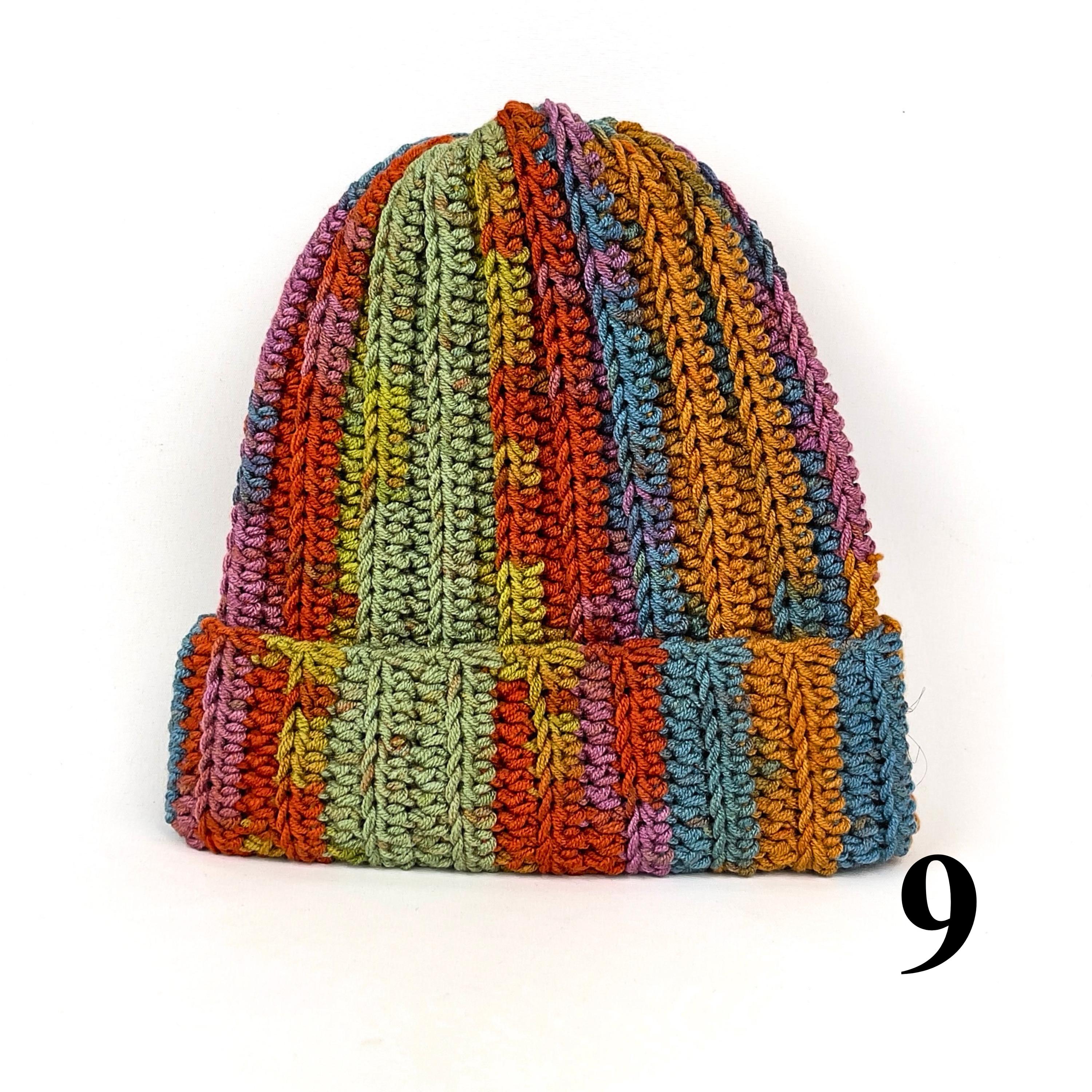 Hand Knit Multicolor Beanie: Chunky Boho Winter Cap - Etsy