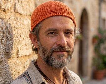 Summer Crochet Kufi Hat, Fisherman Beanie, Handmade Docker Hat, Lightweight Skull Cap, Cotton Beanie for Men, Boho Hipster Cap
