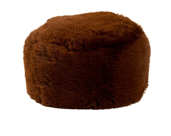 Handmade Brown Faux Fur Ushanka Hat, Russian Cossack Style  display picture 3