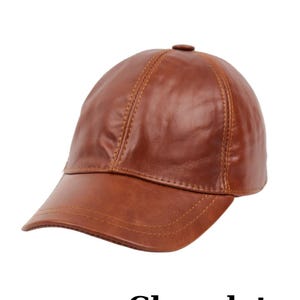 Genuine Leather Baseball Cap: Adjustable Unisex Hat Chocolate