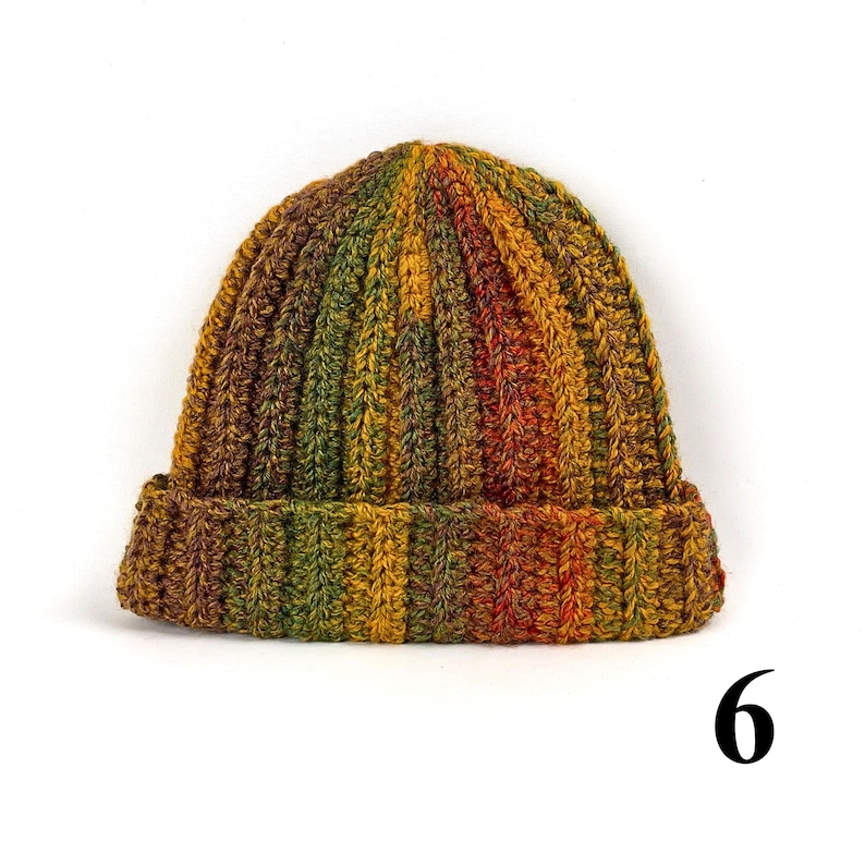 Hand Knit Multicolor Beanie: Chunky Crochet Boho Winter Cap 6