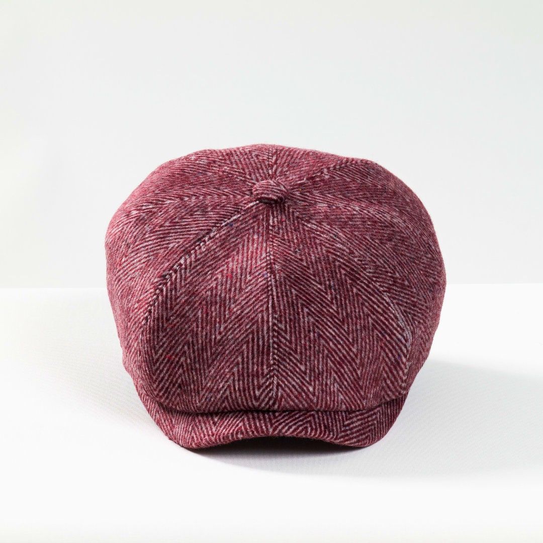 Burgundy Newsboy Cap,wool ,gray Wool Cap, Flat Cap,peaky