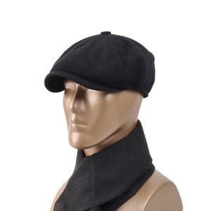 Black Newsboy Cap,Wool ,Gray Wool cap, Flat Cap,Peaky Blinders Hat,Baker Boy Man Hat, ,Gatsby Hat,Men Christmas Gift,Gatsby ,Wool  Flat Cap