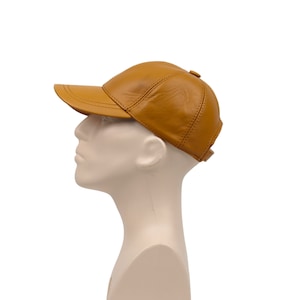 Camel Leather Baseball Cap,Adjustable Leather Cap,Leather Hat, Unisex cap,Woman Leather Hat,Man Leather Baseball Cap,Fathers Day Gift,