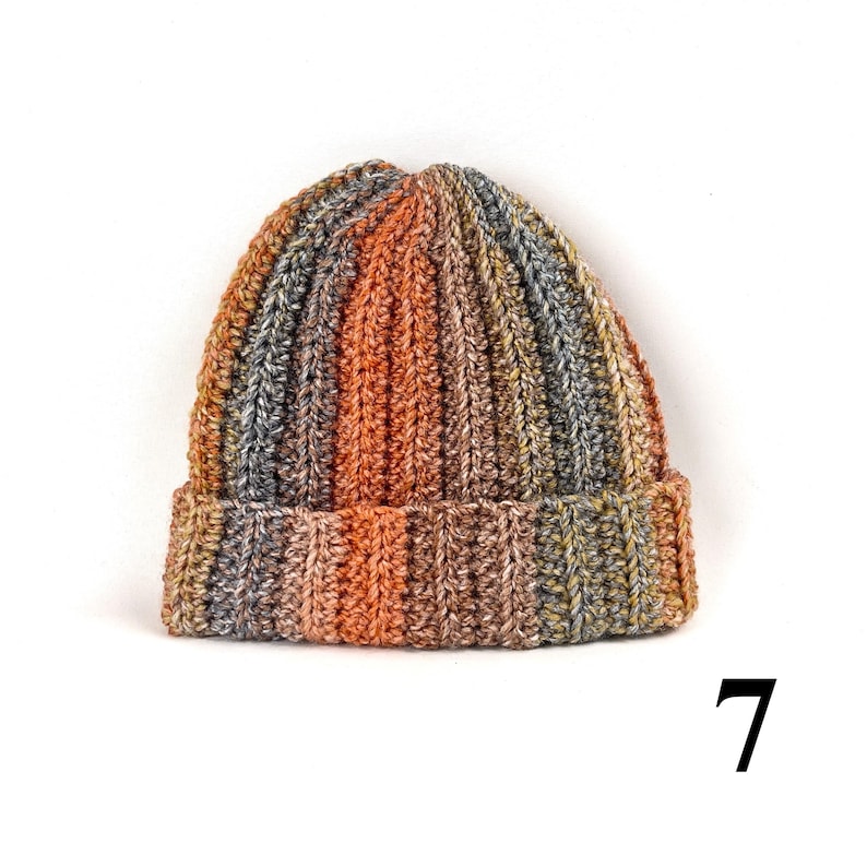 Hand Knit Multicolor Beanie: Chunky Crochet Boho Winter Cap 7