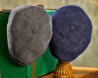 Gorra de repartidor de periódicos de lana hecha a mano, gorra Peaky Blinders, gorra vintage de repartidor de periódicos de los años 20, gorra plana estilo Peaky Blinders para hombre, sombrero Gatsby