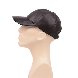 Dark Brown Leather Baseball Cap,Adjustable Leather Cap,Leather Hat, Unisex cap,Woman Leather Hat,Man Leather Baseball Cap,Fathers Day Gift,