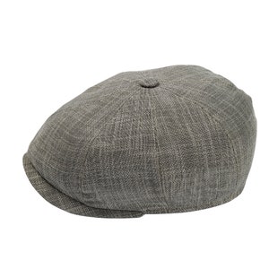 Casquette gavroche en lin d'été gris foncé, chapeau Bakerboy, chapeau Peaky Blinders, casquette plate irlandaise, chapeau Gatsby, chapeau Tommy Shelby, chapeau Ivy, cadeau fête des pères image 7