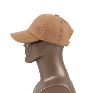 Light Brown Wool Baseball Cap: Adjustable Unisex Winter Hat
