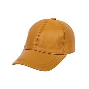 Camel Leather Baseball Cap,Adjustable Leather Cap,Leather Hat, Unisex cap,Woman Leather Hat,Man Leather Baseball Cap,Fathers Day Gift,