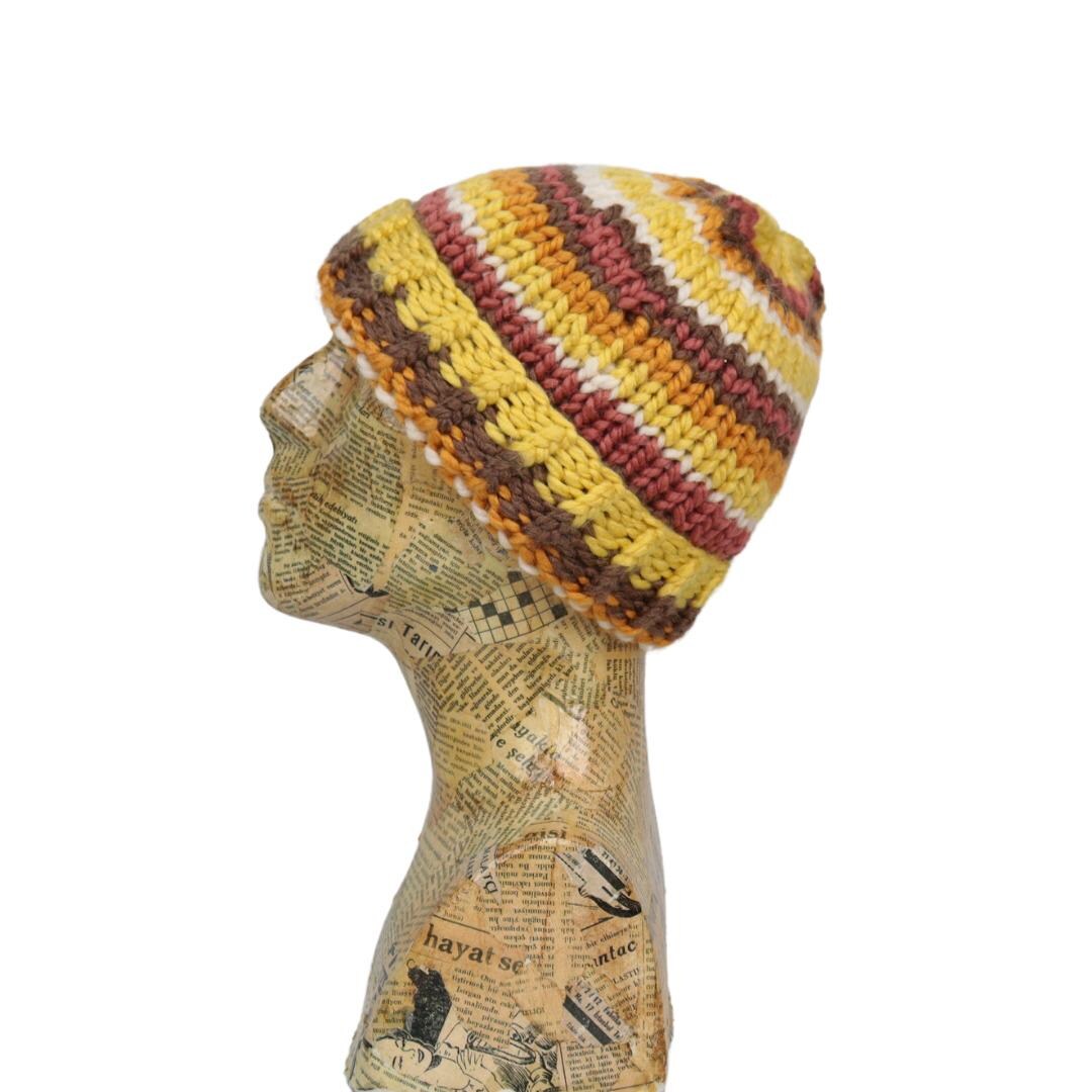 Custom Created Multi Look Knitwear Bohemian Beanie Cozy Thick Beanie, Rainbow Beanie, Colorful Beanie, Scrap  main image 4