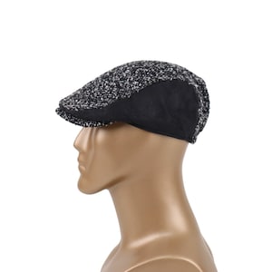 Classic Black Wool Flat Cap for Men,Stylish Ivy Hat,Traditional Newsboy Cap,Warm Winter Baker Boy Hat,Peaky Blinders Style Cap,Driver Cap